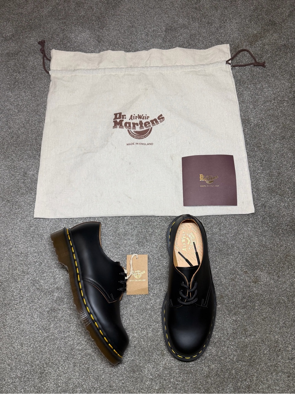 Size UK5 / US 6 Dr. Martens 1461 Made in England Black Leather Oxford Shoes - Picture 1 of 9